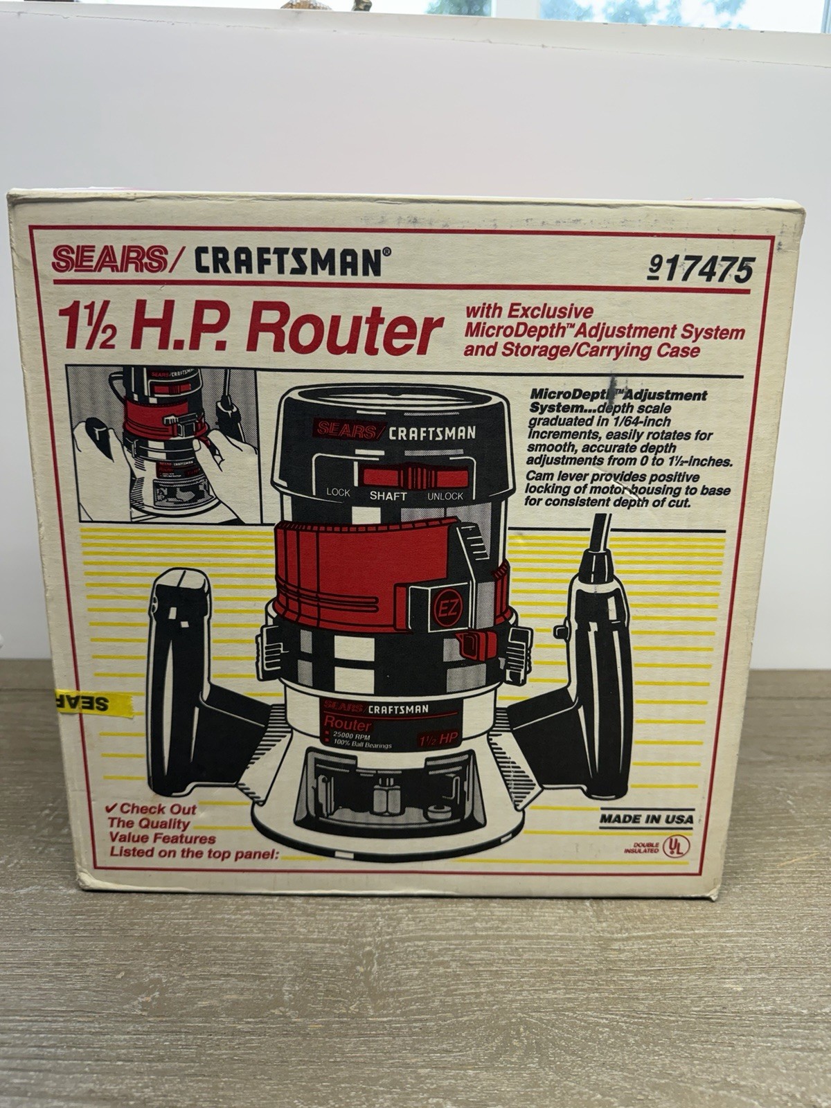 Vintage Sears Craftsman 1-1/2 HP Router 917475 w/ Carrying Case NEW Open Box gallery