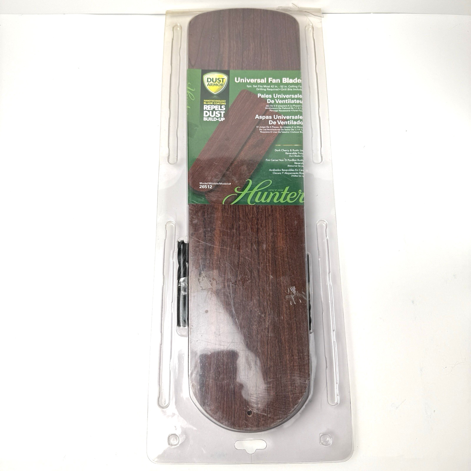 Hunter 26512 Reversible Brown Universal Ceiling Fan Blades 42"- 52" New gallery