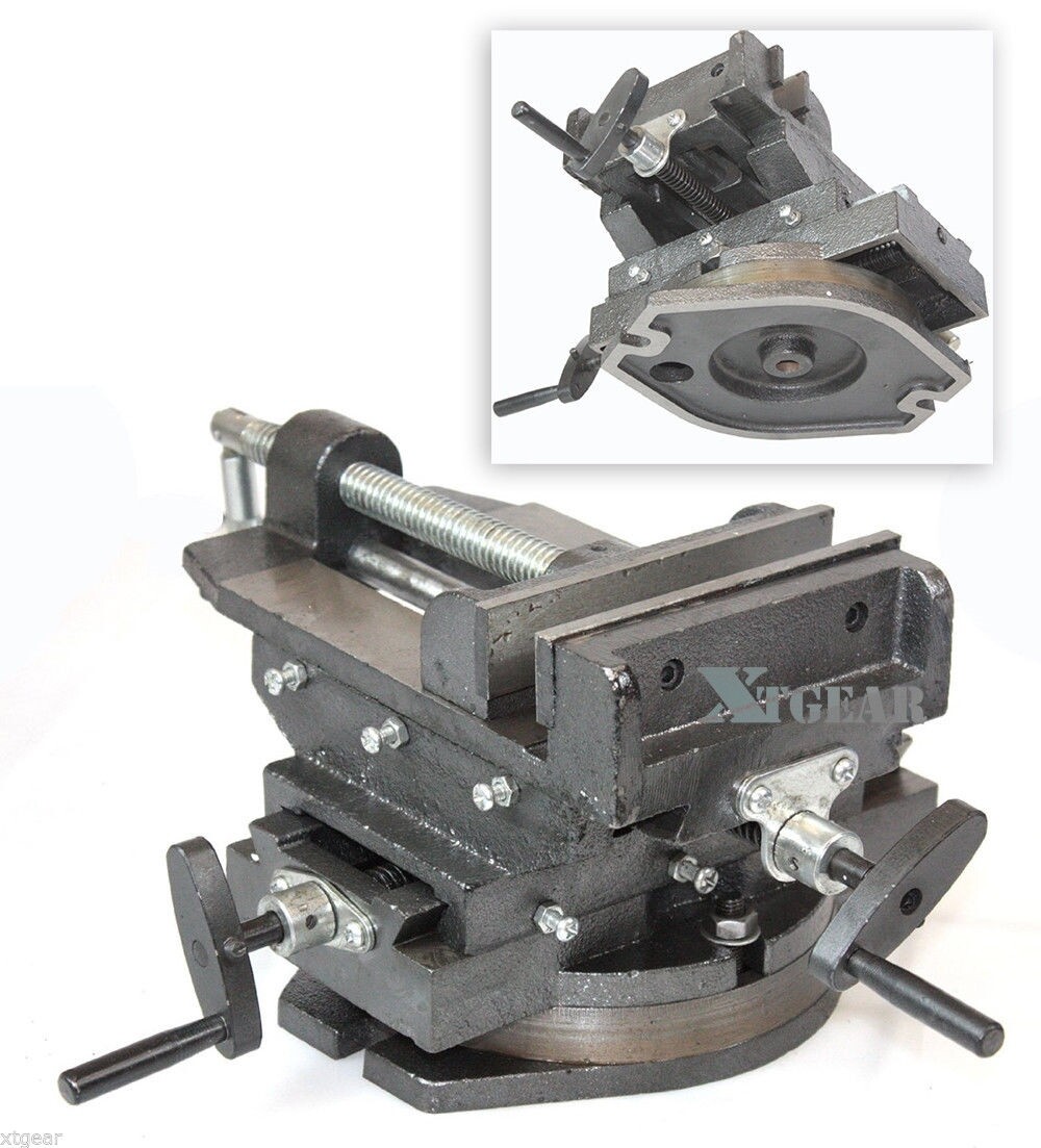 6" 360° SWIVEL CROSS VISE BENCH DRILL VISE TWO WAY SLIDE PRESS MILLING MACHINE gallery