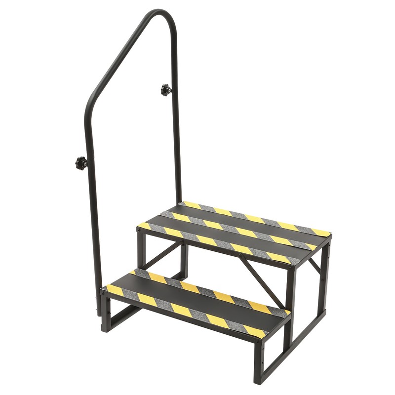 2 Steps With Handrail Hand Rail Stair For RV Exterior Steps Camper Steps Ladder! gallery