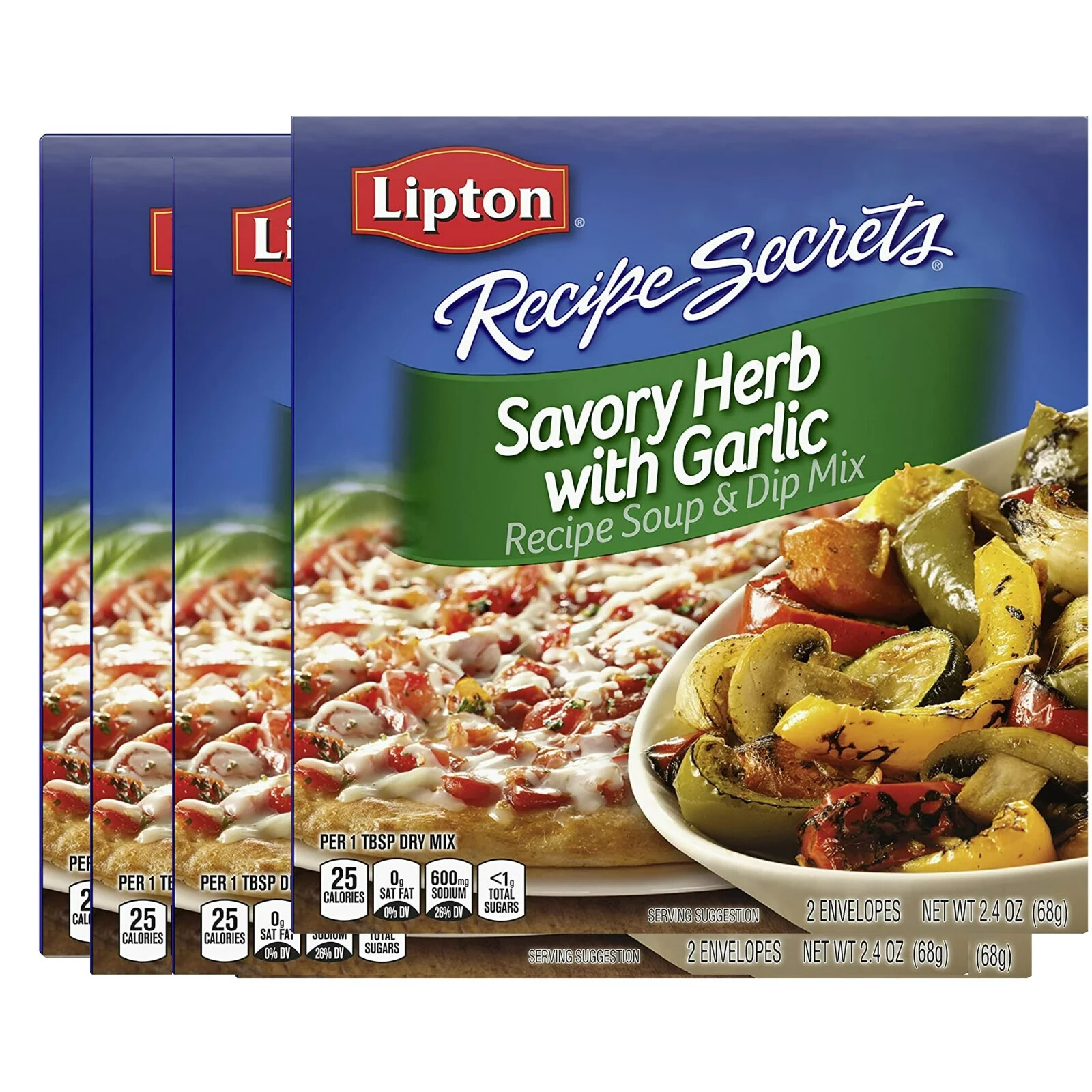 Lipton Recipe Secrets Savory Herb with Garlic Soup & Dip Mix, 2.4 oz (Pack of 4) gallery