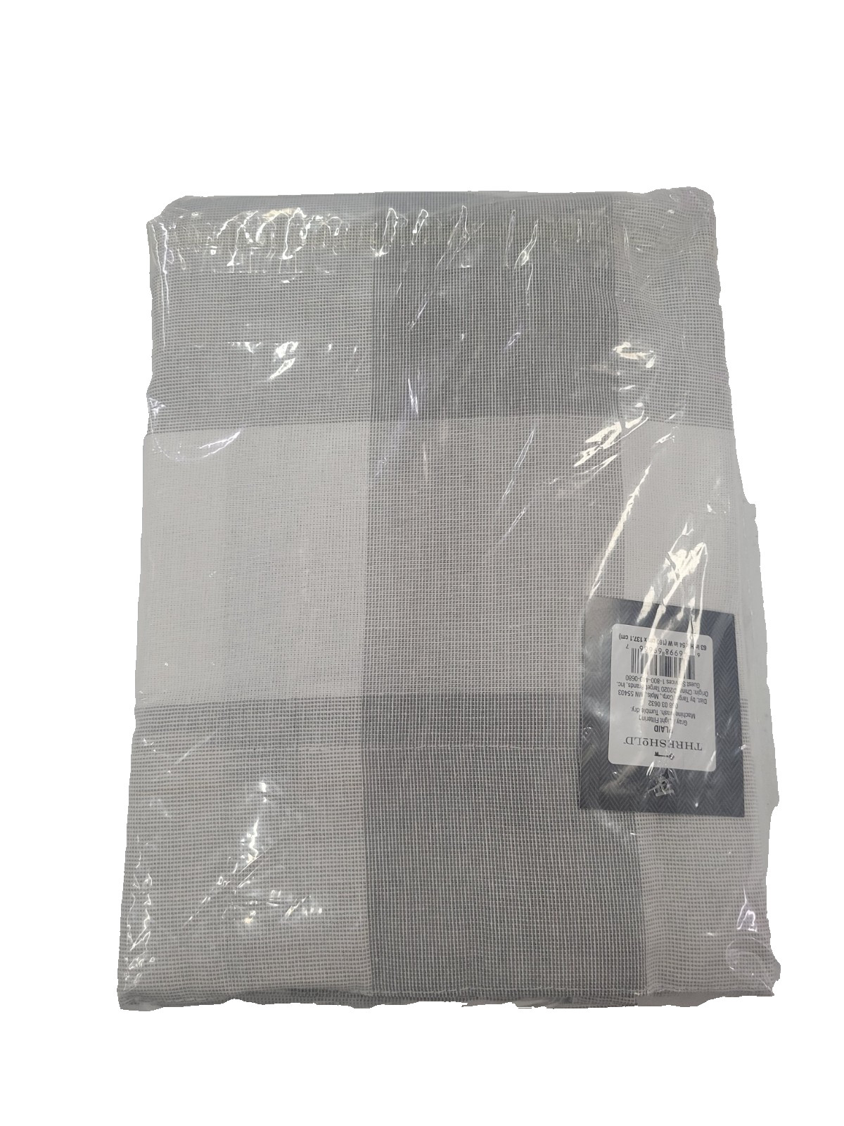 Threshold Plaid Gray Light Filtering Curtain 63in x 54in 2 Pack gallery