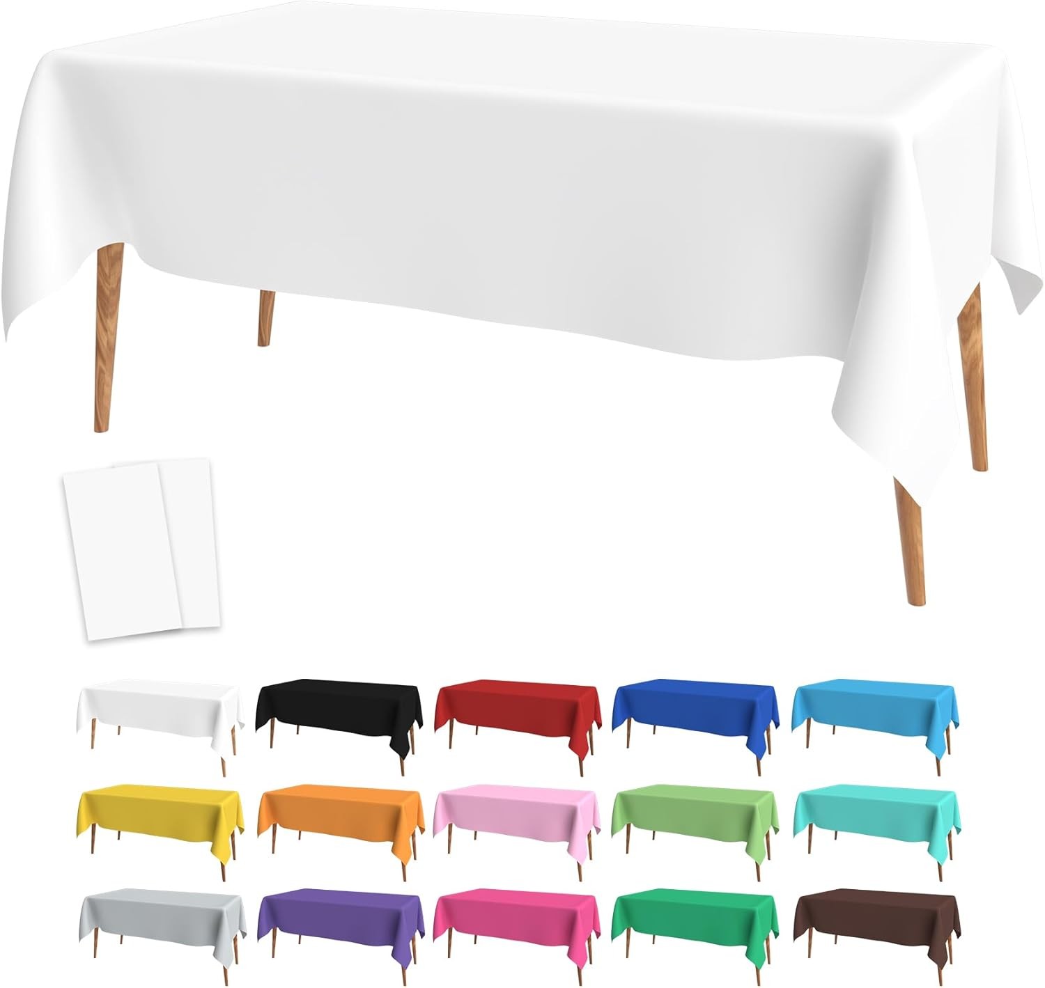 Slergut White Tablecloth, Table Cloth Rectangle 2 PCS, gallery