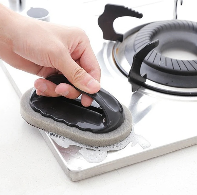 1pc Magic Emery Sponge Brush with Handle Strong Decontamination Cleaner - NEW gallery