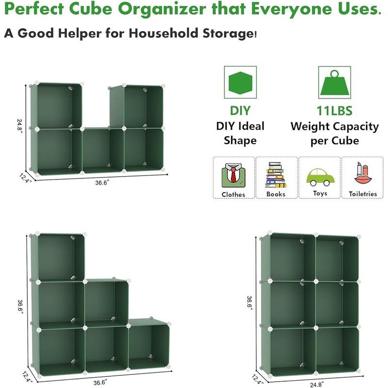 Versatile Storage Cube Display Shelf Easy Assembly Customizable Design 6 Cubes gallery