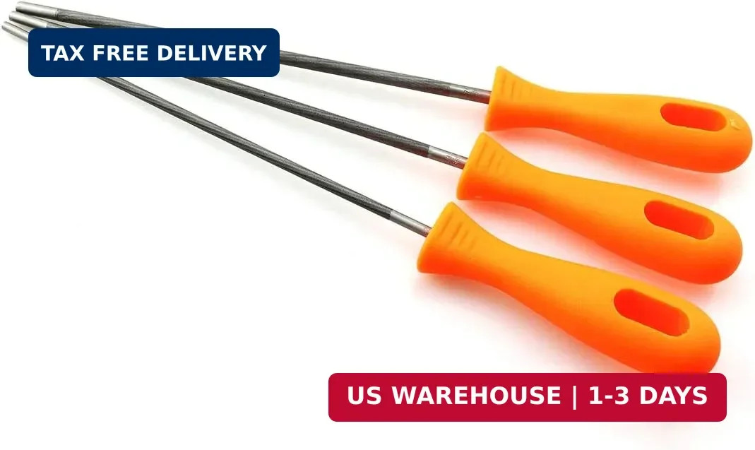 heyous 3pcs 5/32 Inches Chainsaw Chain Sharpening File Set Chainsaw Files Sharpe gallery