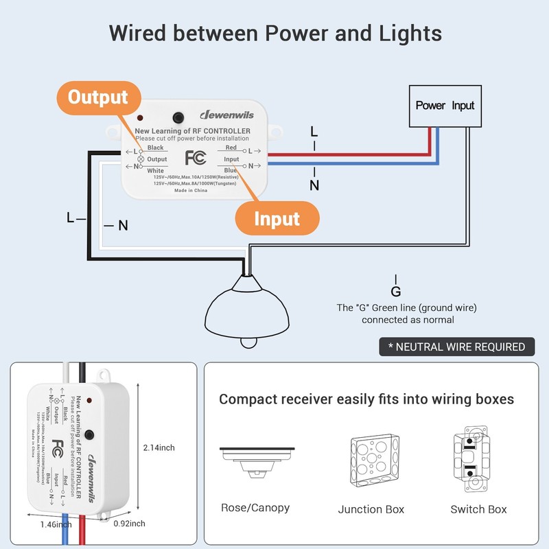 DEWENWILS Wireless Wall Light Switch Kit, No WiFi Needed Remote Control Switch gallery