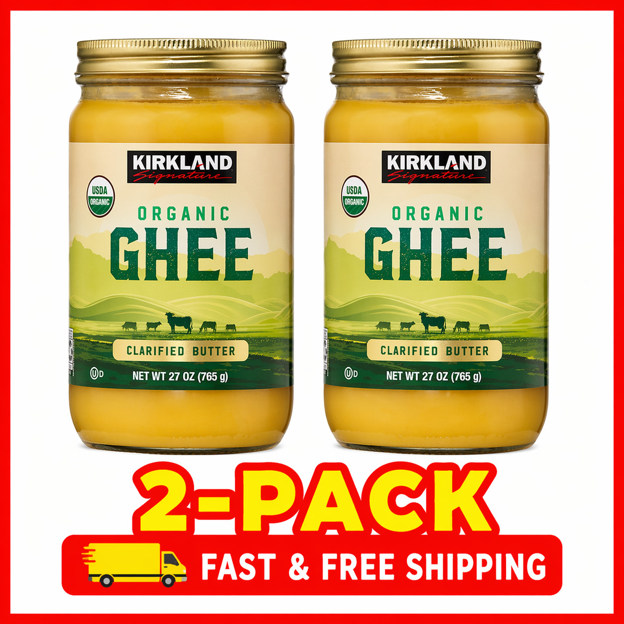 2-Pack Kirkland Signature Organic Ghee Clarified Butter, 27 oz gallery