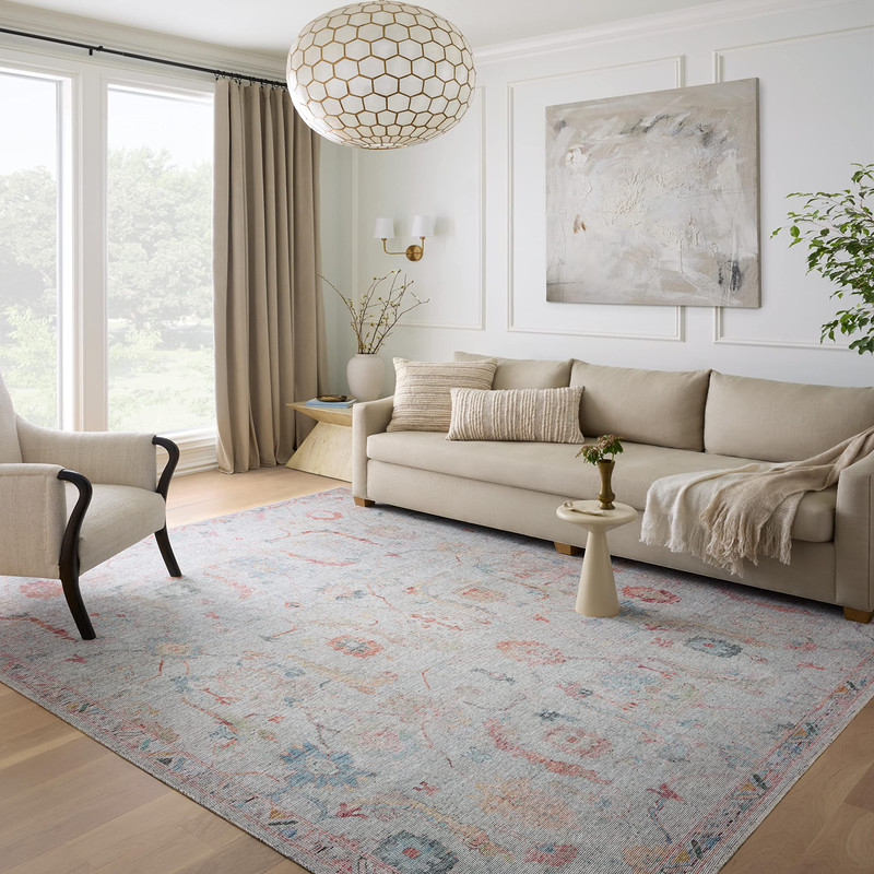Loloi Elysium Collection Ely-01 Pebble/Multi 3-6 X 5-6 Accent Rug