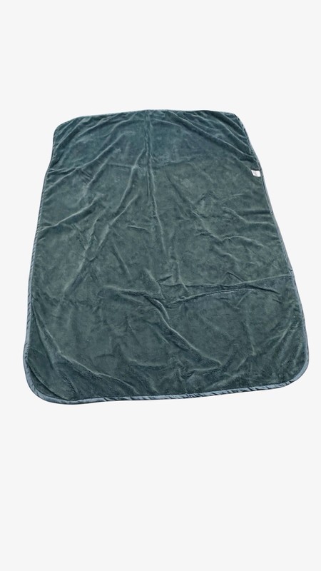 HTF Brookstone NAP Forest Green Throw Blanket Satin One Layer Travel “48x35” gallery