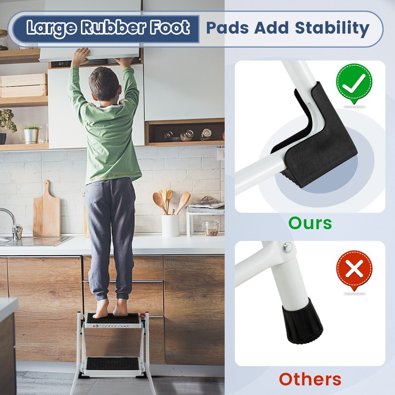 2-Step Ladder Lightweight Folding Step Stool Heavy Duty Metal Stepladder Kitchen gallery