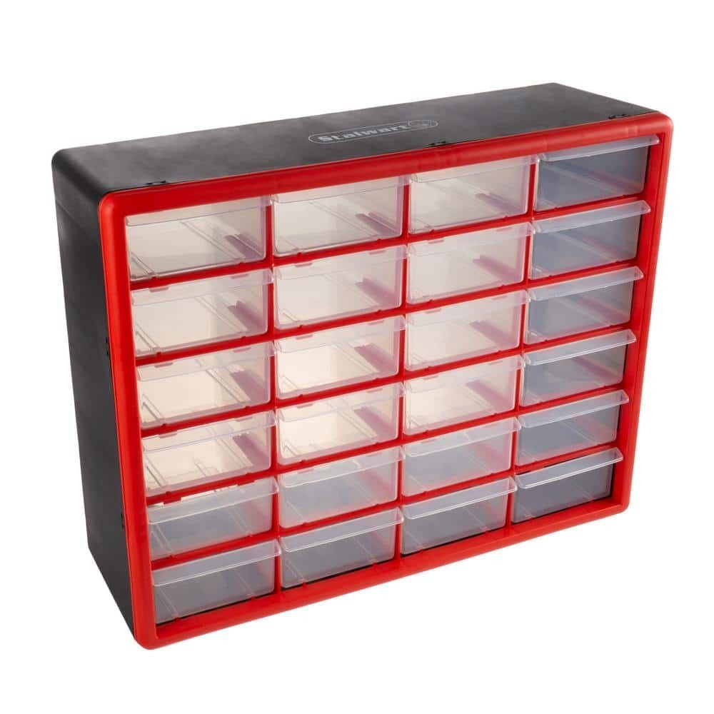 Multi-Purpose Storage Cabinet Small Part Organizer 24-Compartment Wall Mountable