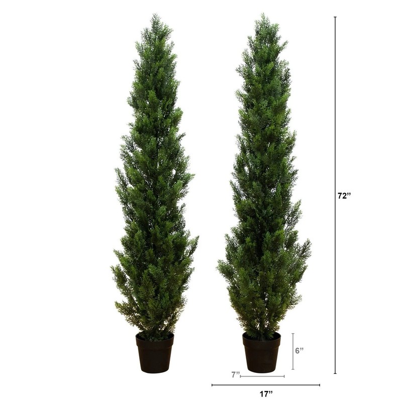 6' Cedar Pine Artificial Topiary Tree Home Decor UV (Indoor/Outdoor) Retail $245 gallery