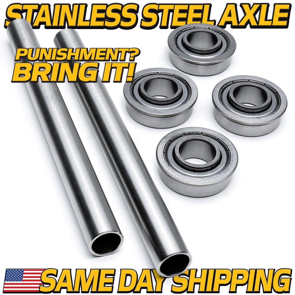 (2 Kits) Front Axle & Shielded Wheel Bearings for BadBoy Maverick Revolt-SD