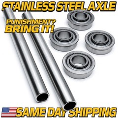 (2 Kits) Front Axle & Shielded Wheel Bearings for BadBoy Maverick Revolt-SD