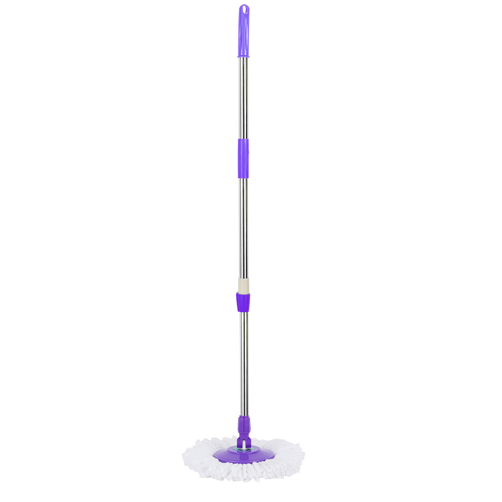 360° Rotating Spinning Mop Pole Handle Replacement Floor Cleaning Tool + 2 Heads gallery