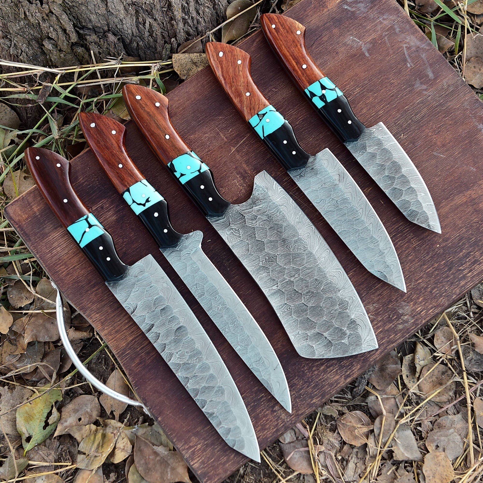 Damascus Knives Set Forged Damascus Chef Knife Set X678 gallery