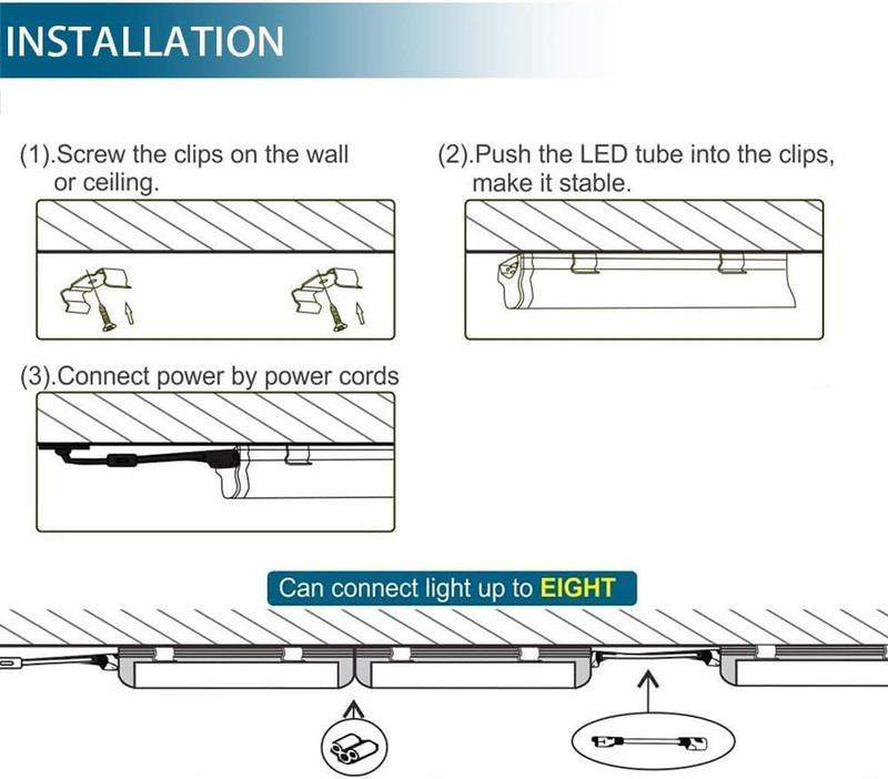 LED T5 Integrated Single Fixture, 4FT, 2200Lm, 6500K (Super Bright White), 20W, gallery