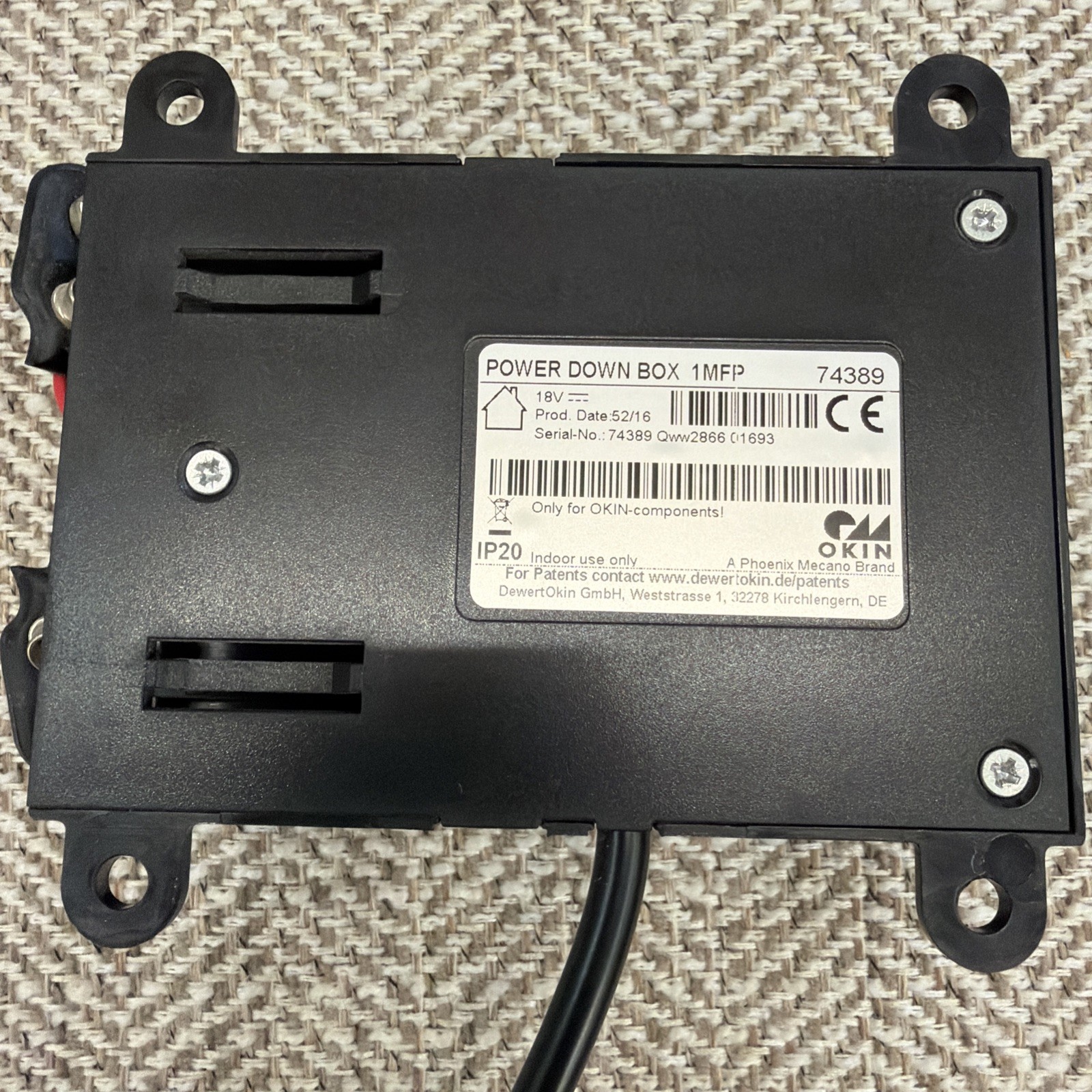 Serta OKIN POWER DOWN BOX 1MFP 74389 Adjustable Bed with 9v Battery Backup gallery