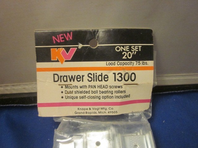 Drawer Slide 20" 75 lb Capacity Steel Knape & Vogt 1300 (1 SET) NEW gallery