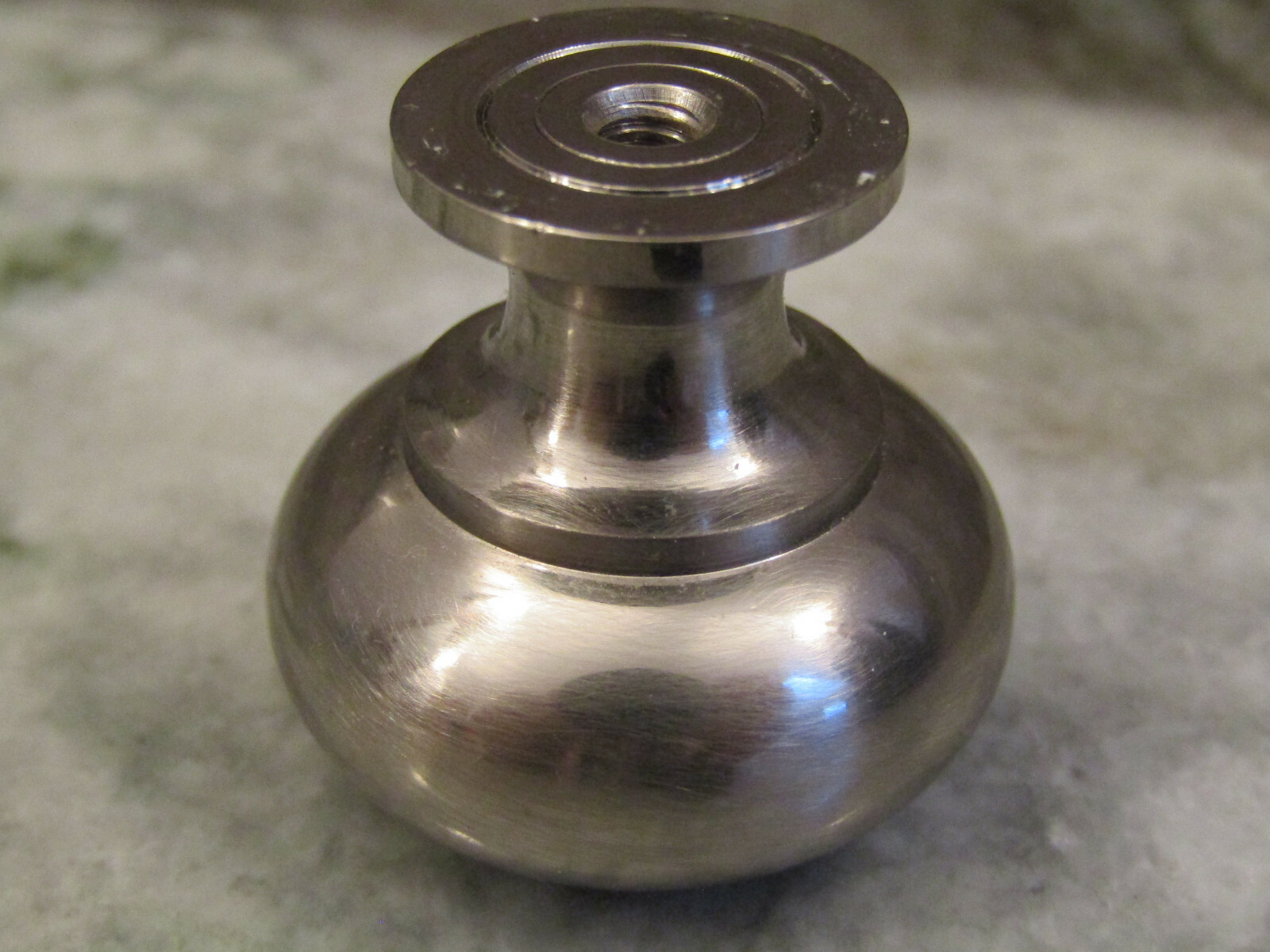 BRUSHED NICKEL PULL KNOB + SCREW for CABINETS / DRAWERS - ROUND SHAPED HANDLE gallery