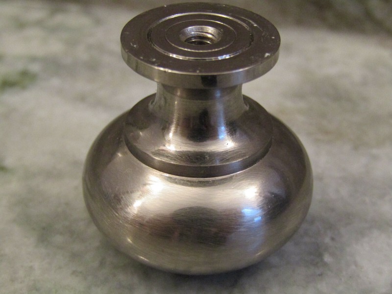 BRUSHED NICKEL PULL KNOB + SCREW for CABINETS / DRAWERS - ROUND SHAPED HANDLE gallery
