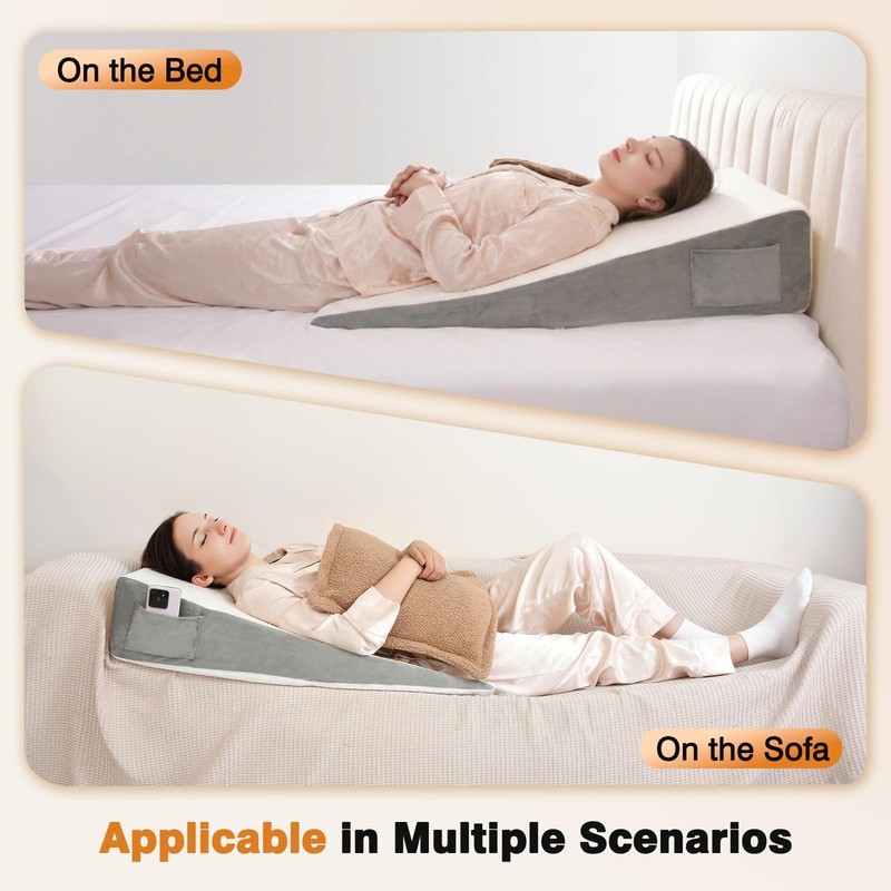 34" Extra-Long Wedge Pillow, Back & Arm Support, Bed Wedge Pillow for Sleepin gallery