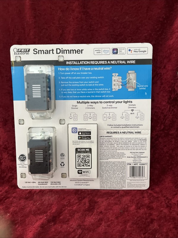 Feit Wi Fi Smart Dimmer Light Switch 2 Pack Alexa Google Smart Phone gallery