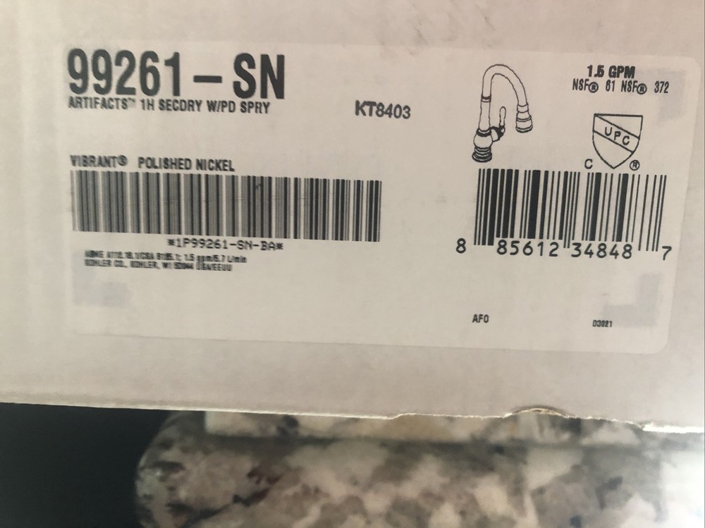 Kohler K-99261-SN Artifacts Pulldown Secondary Kitchen Sink Faucet W/PD Spry
