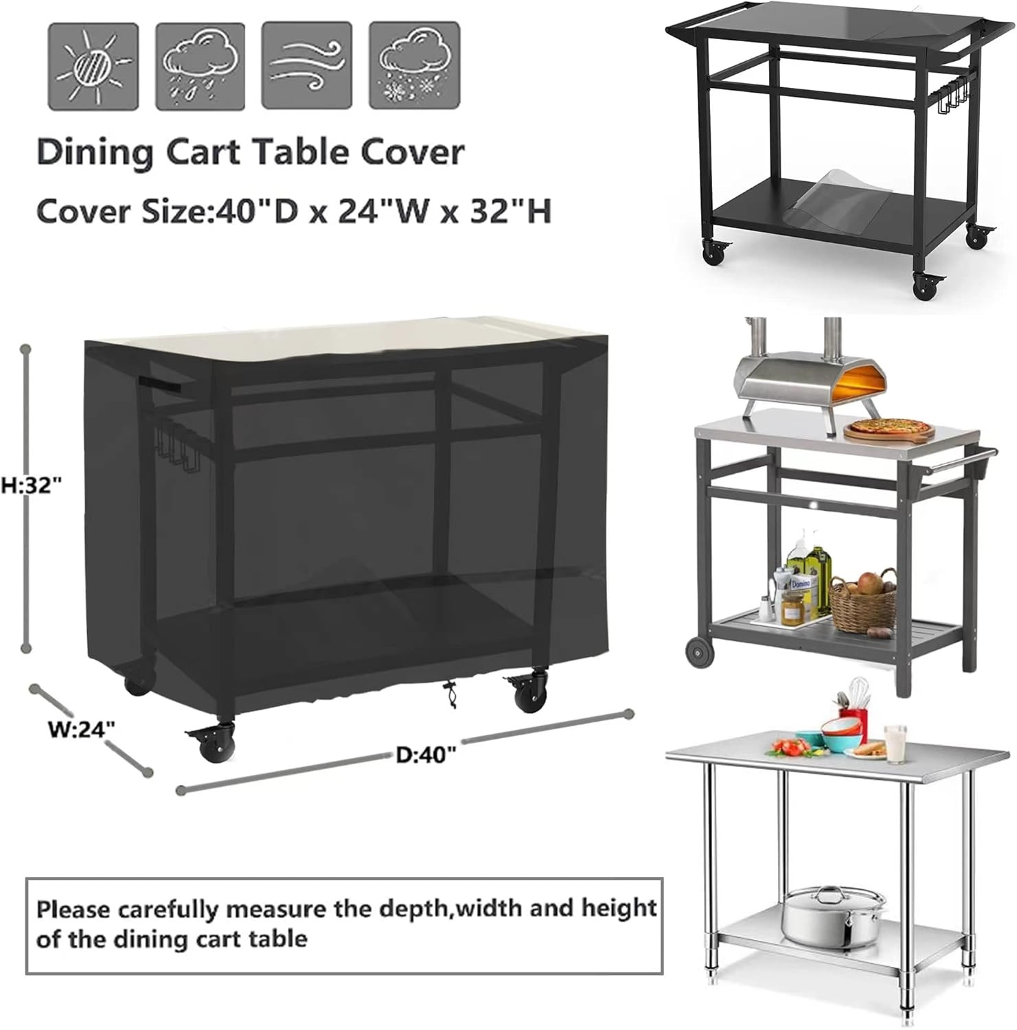 XCZ-Outdoor Prep Table Cover ,Waterproof UV Resistant 600D Oxford Cloth ,Suitabl gallery