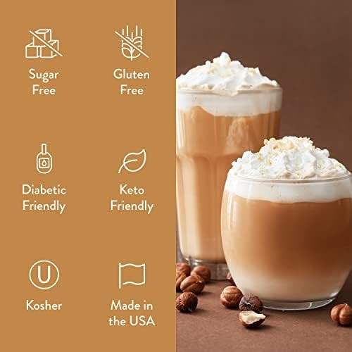 Sugar-Free Hazelnut Coffee Syrup - Zero Calorie Flavoring Mix 2 Pack gallery