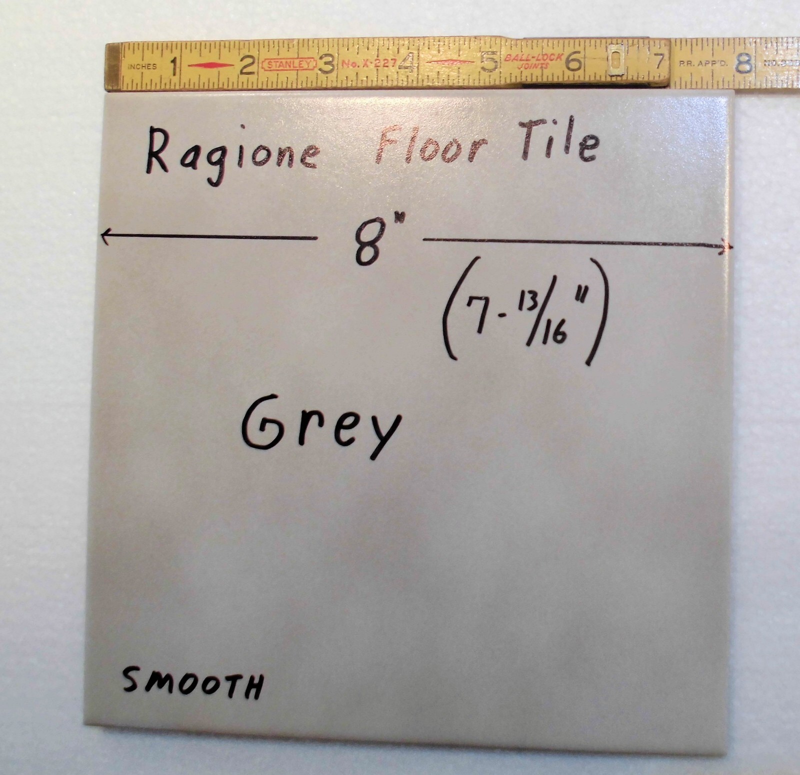 1 pc. *Gray* Ragione Ceramic Floor Tile 8" Fine Smooth Surface, Splash Effect gallery
