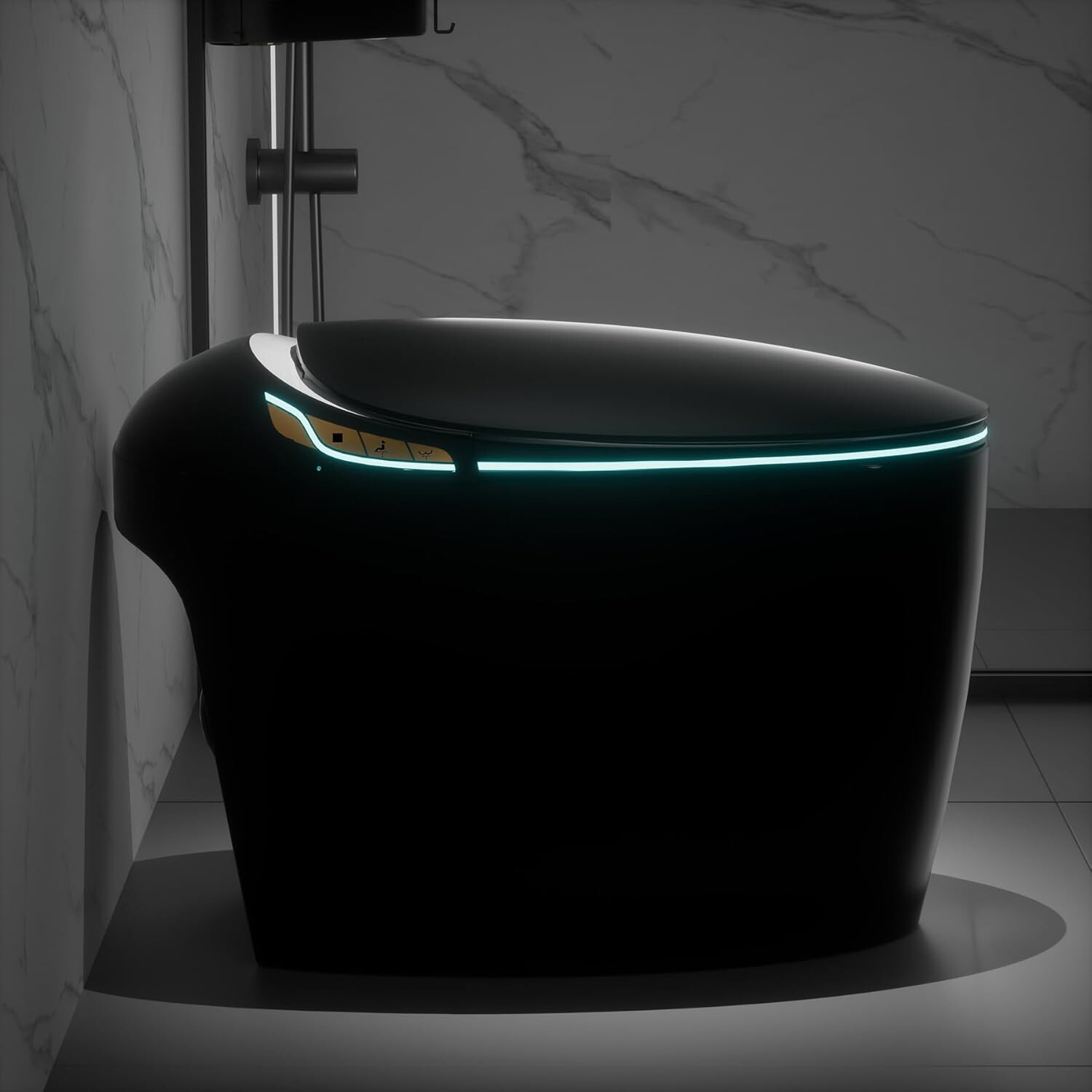 Open Box Smart Toilet With Auto Open Flush,Heated Bidet Seat, Matte Black gallery
