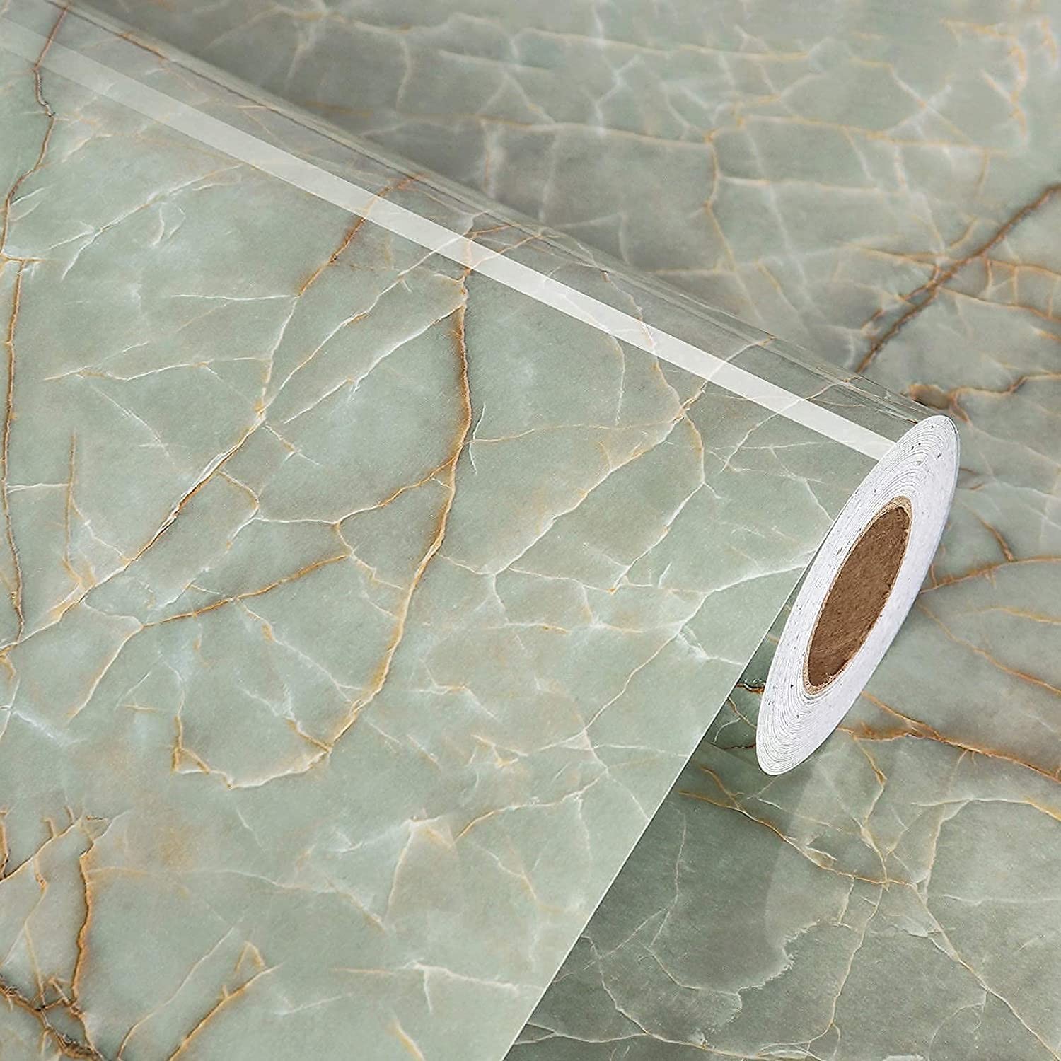Green Marble Paper for Countertops Waterproof Granite Peel and Stick Wallpape... gallery