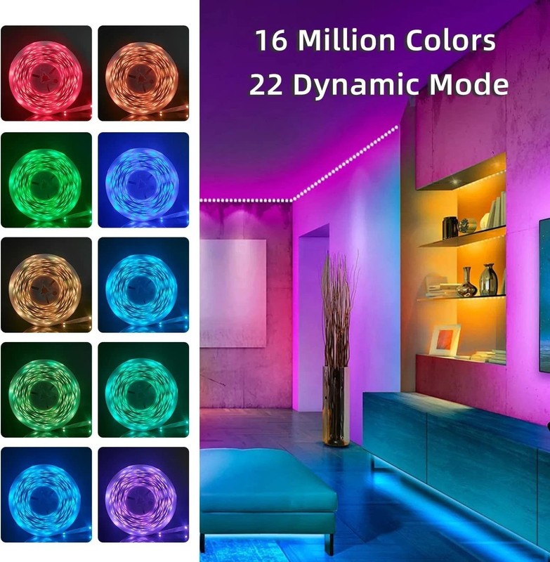 100Ft LED Strip Lights, Smart Light with App Remote Control, RGB LED Lights for gallery