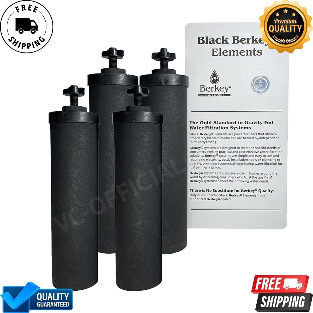 4X Water Filter BB9-2 Black Purification Elements Berkey Gravity Filter System gallery
