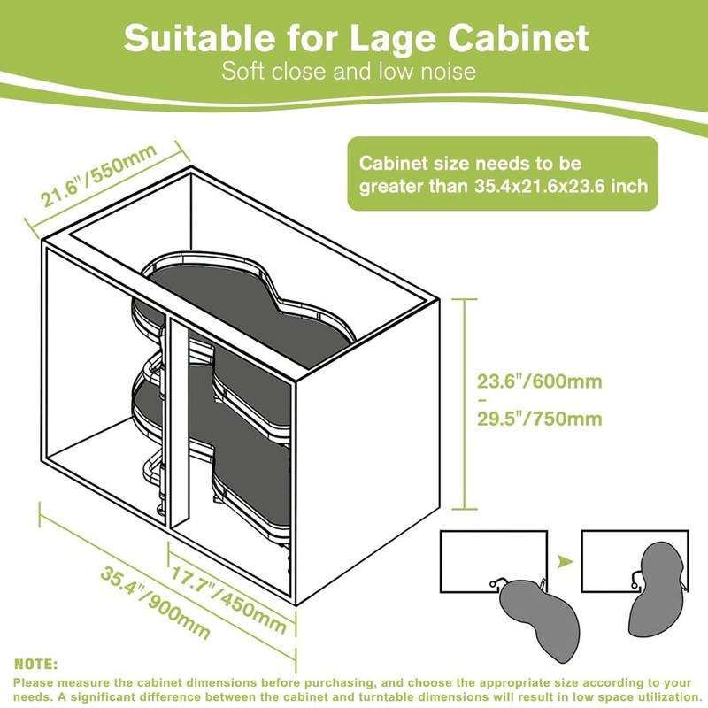 Blind Corner Cabinet Pull Out Organizer Soft Close Right Pull 2 Tier Tray 36" gallery