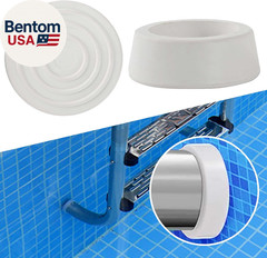 (2-Pack, White) outside Pools Ladder Bumpers for Inground Pools Ladder Rubber En