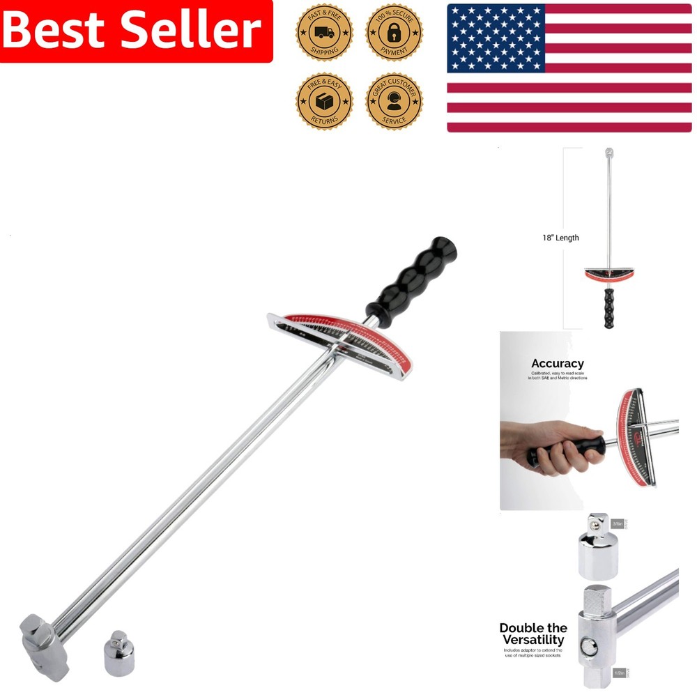 Versatile Beam Torque Wrench 17 Inch 3/8 1/2 Drives SAE 0-150 Foot Pounds