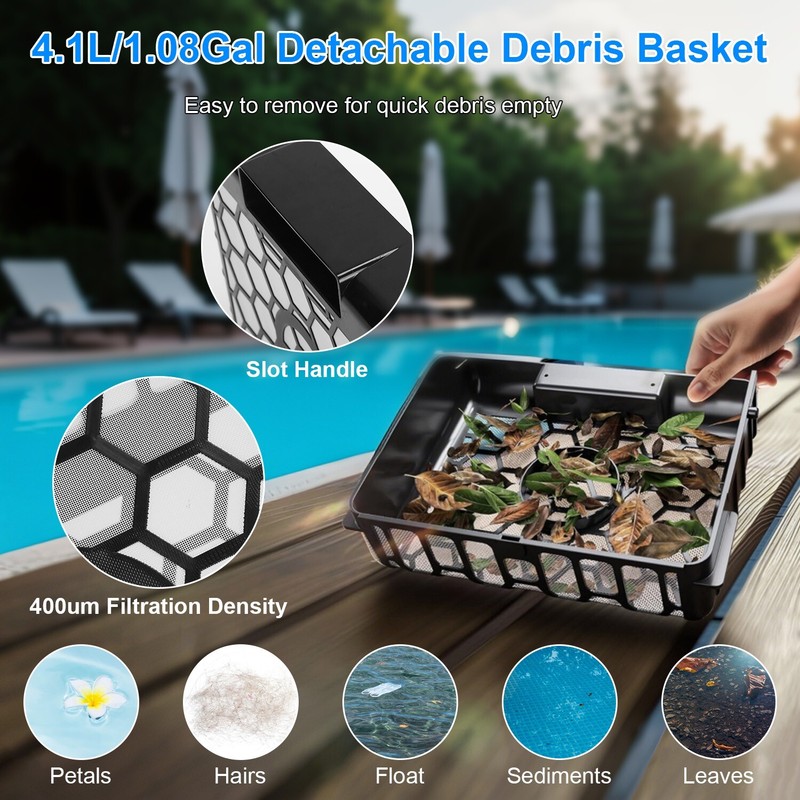Solar Powered Robotic Pool Skimmer Swimming Pool Surface 2 Modes Surface &APP gallery