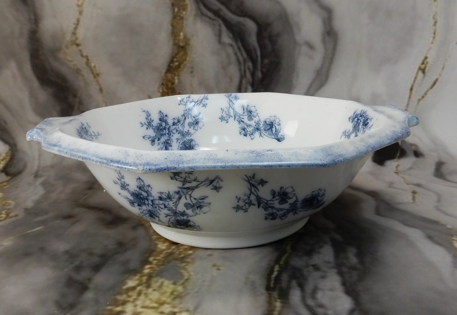 Antique WH Grindley Transferware Ironstone Wash Basin Bowl "Doreen Pattern" gallery
