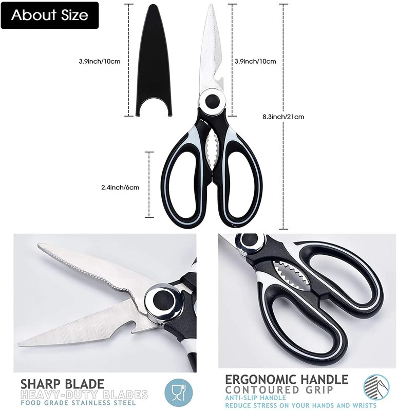 Stainless Steel Kitchen Shears Heavy Duty Scissors for Meat Fish Chicken Bones gallery