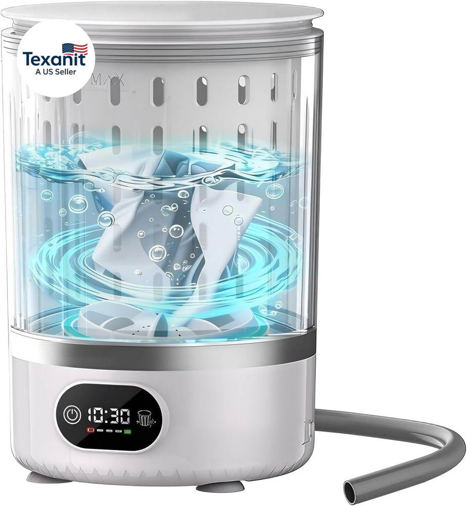 Portable Mini Washing Machine, Upgraded 3-In-1 3L Compact Washer with Spin Dry &