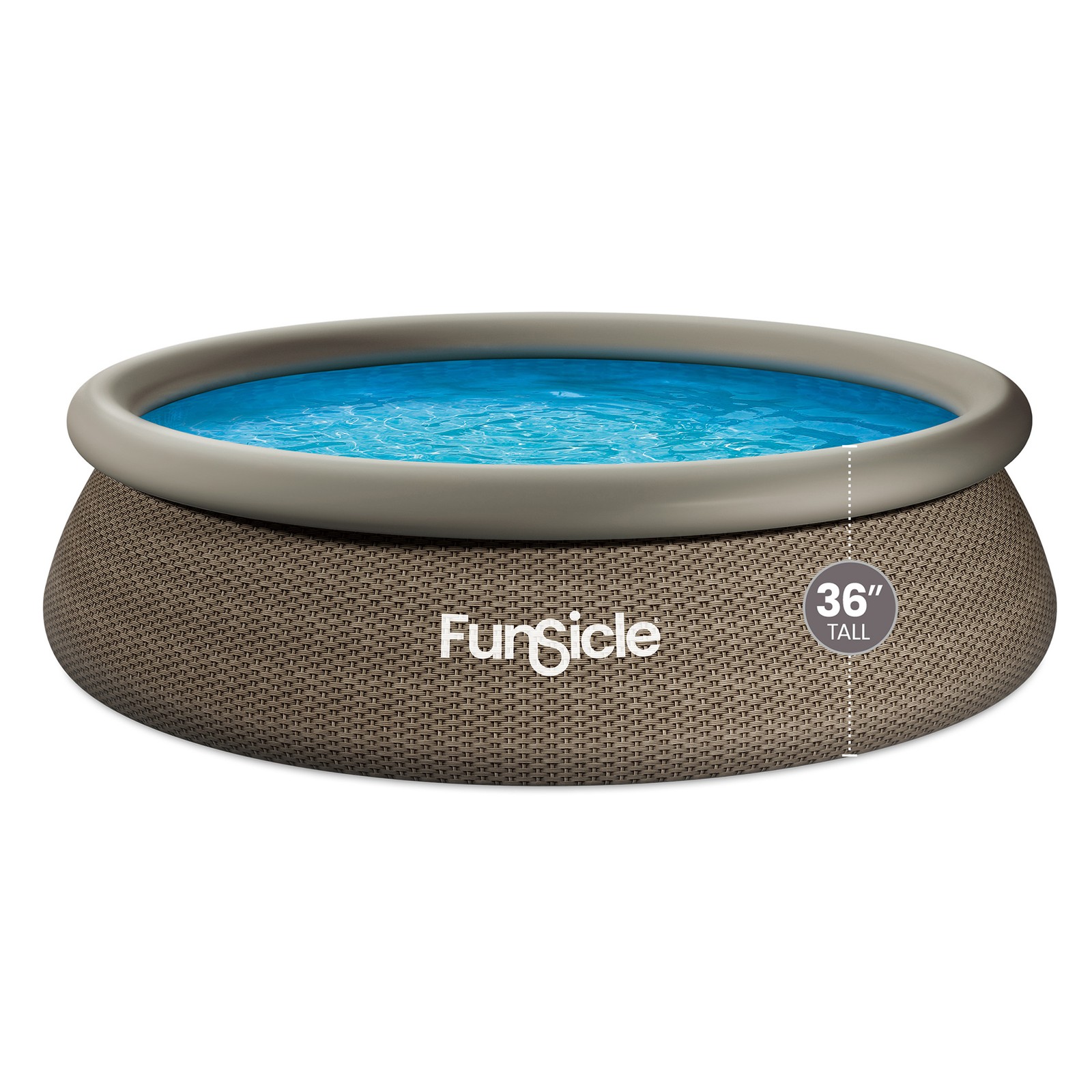 Funsicle 12' x 36" QuickSet Ring Top Above Ground Swimming Pool, Basketweave gallery