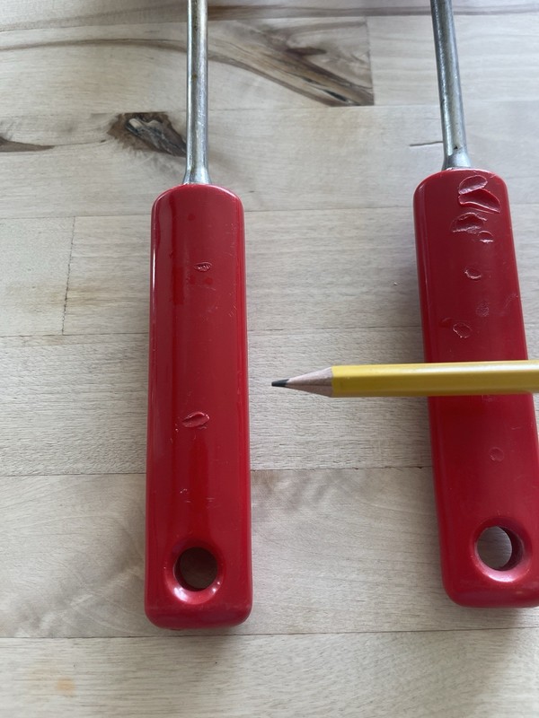 Vintage Ekco Nylon Slotted And Solid Serving Spoons 11” Red RARE Color gallery