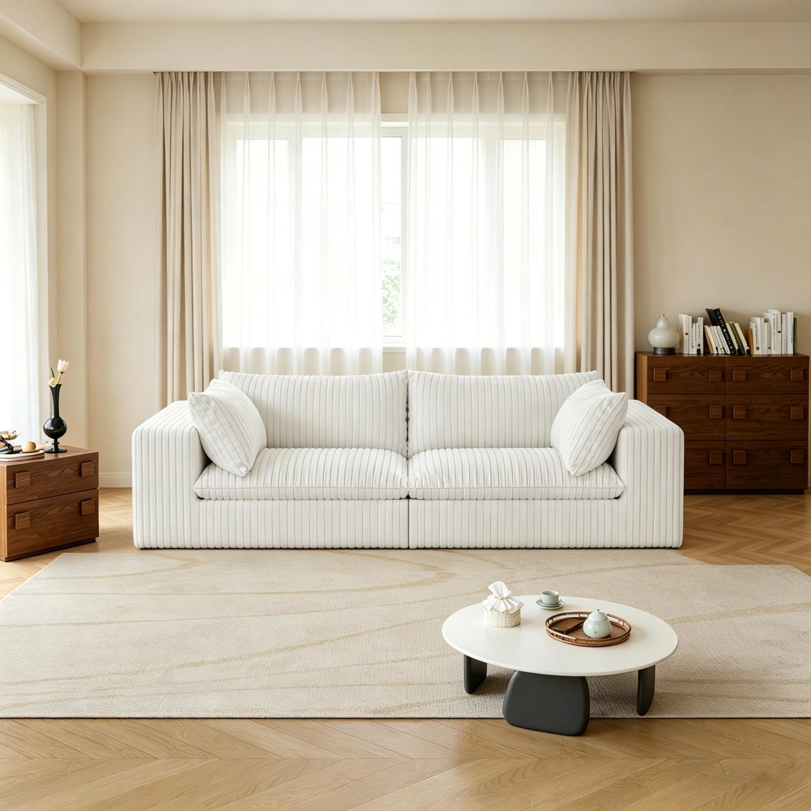 78" Loveseat Boneless Couch Modular Corduroy Sofa Cloud Couches for Living Room gallery