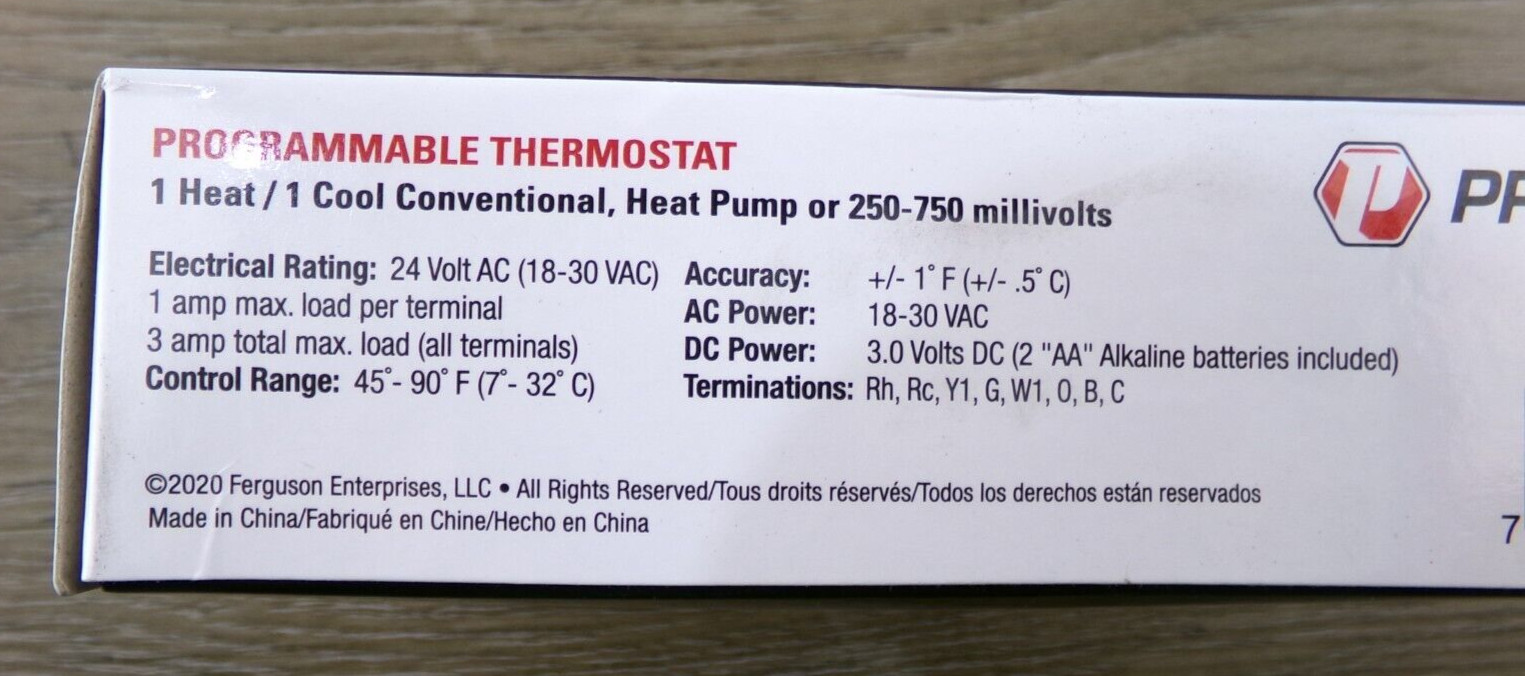 New ProSelect 1H/1C Stage Programmable Thermostat - PSTSL11P52 S5 gallery