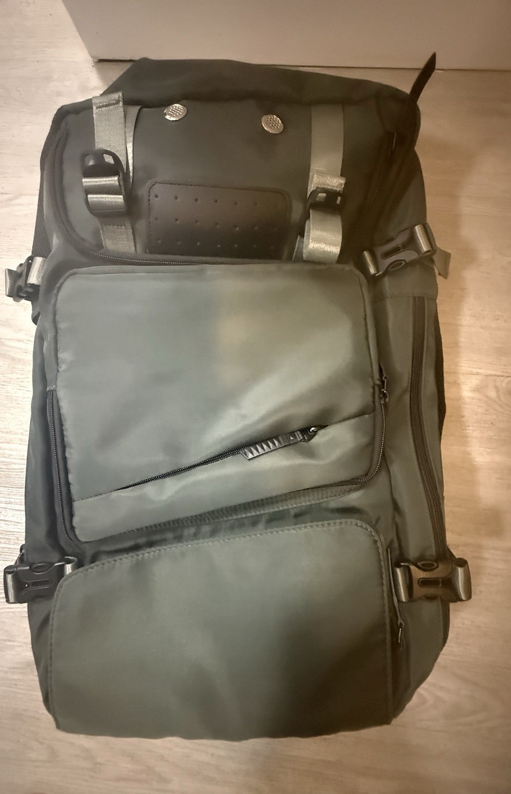 Large Green Hiking Backpack Multi-Layer Storage Shoe Compartment Laptop Sleeve 3