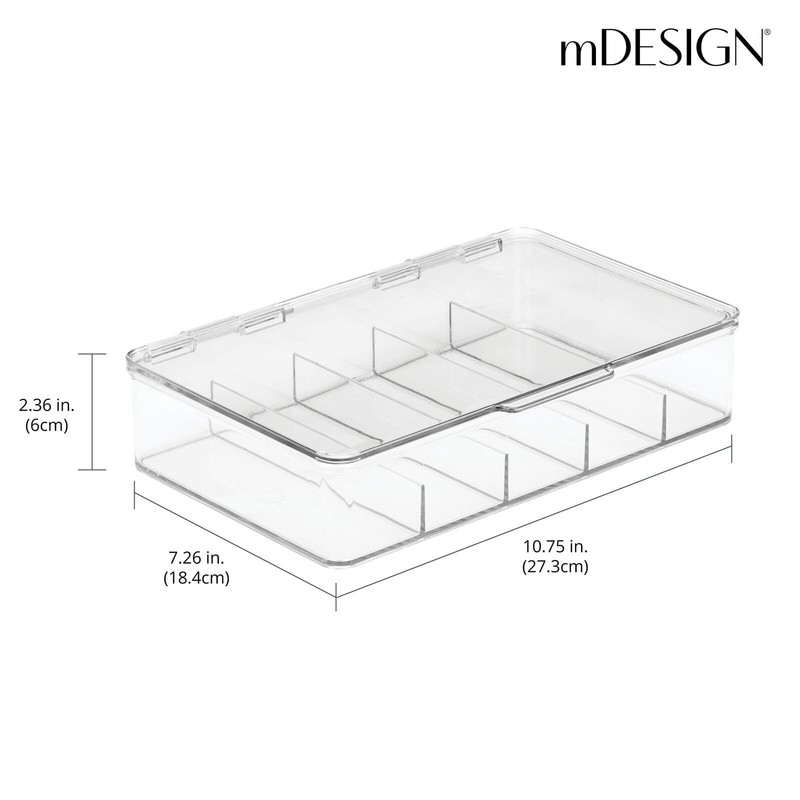 mDesign Plastic Stackable Eyeglass Case Storage Organizer Pack of 2, Clear gallery