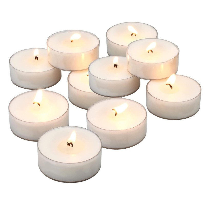 Stonebriar 20 Count Unscented Mega Oversized Clear Cup White Tea Light Candles w gallery